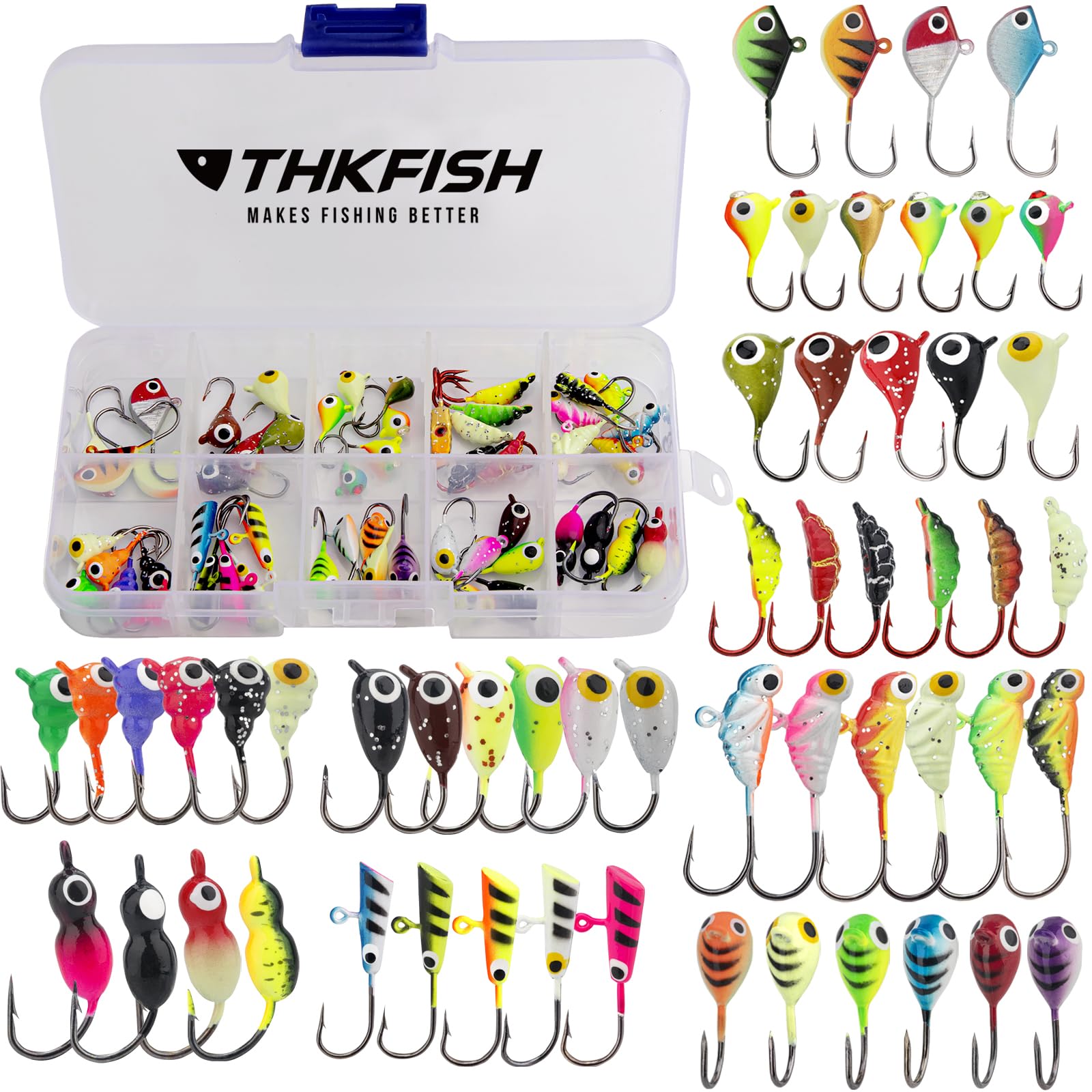 GlowMaster 54pc Ice Fishing Jig Kit