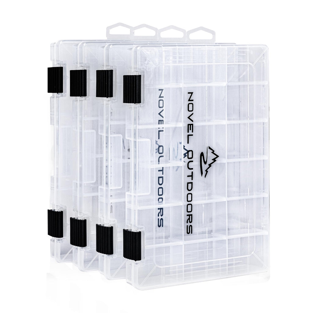 ClearView Fishing Gear Set - 4 Tackle Boxes with Dividers