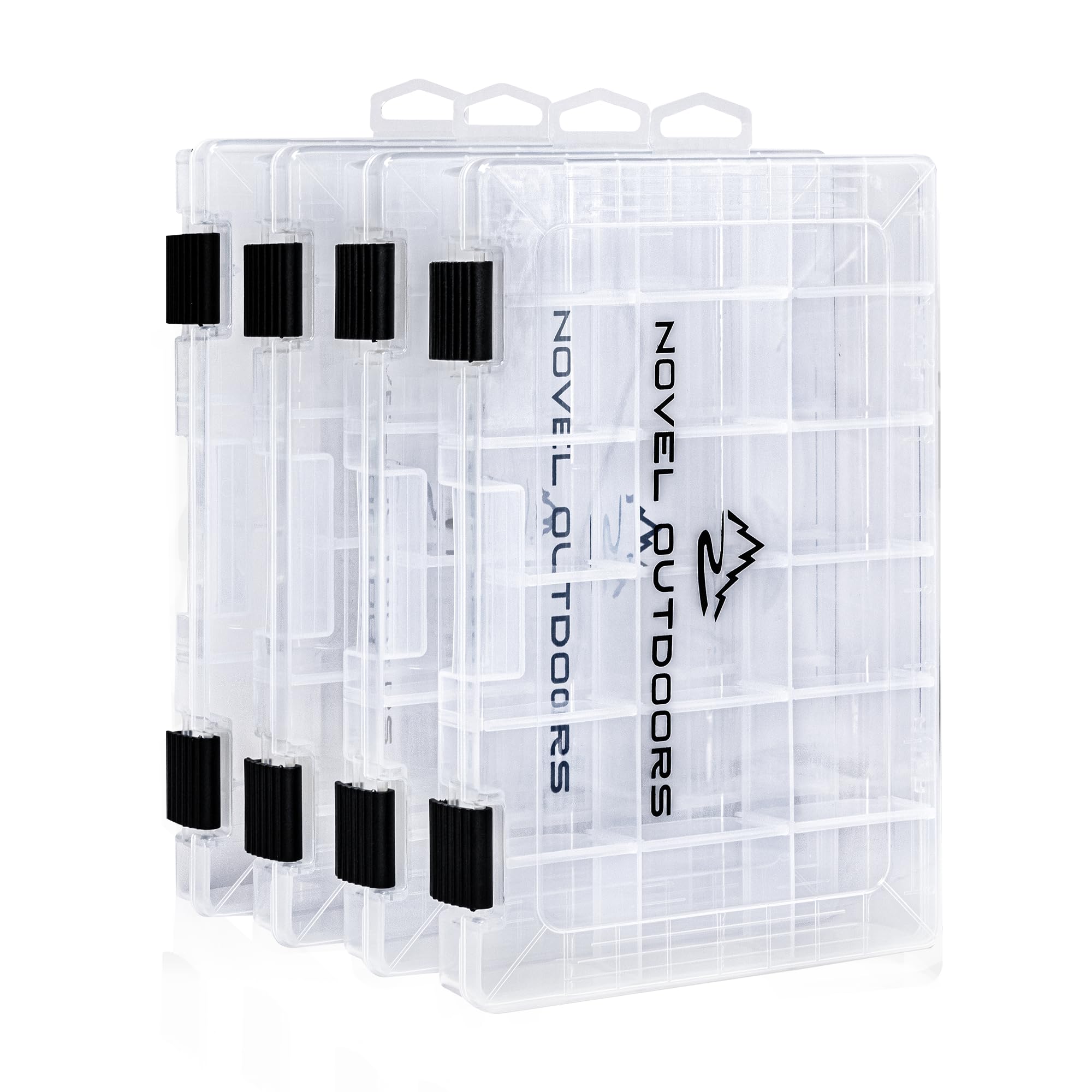 ClearView Fishing Gear Set - 4 Tackle Boxes with Dividers