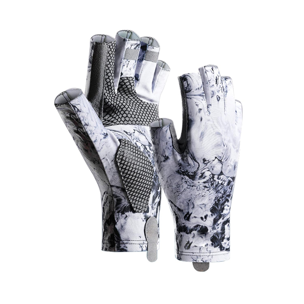 Ivei SunShield Gloves UPF 50+ UV Protection Fingerless for Outdoor Sports (Grey XL)