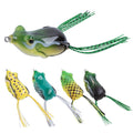 UNYLE 5 Pcs Topwater Bass Fishing Soft Lure with Weedless Hooks Trout Fishing Lures Kit Set Realistic Floating Bait Frog for Freshwater Saltwater