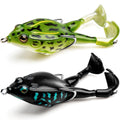 Topwater Frog Lure Bass Trout Fishing Lures Kit Set Realistic Prop Frog Soft Swimbait Floating Bait with Weedless Hooks for Freshwater Saltwater (2 Pack)