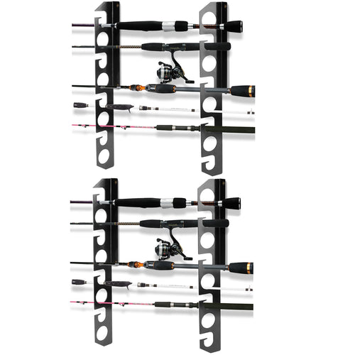 Dual Fishing Rod Holder - Wall/Ceiling Rack for 16 Rods