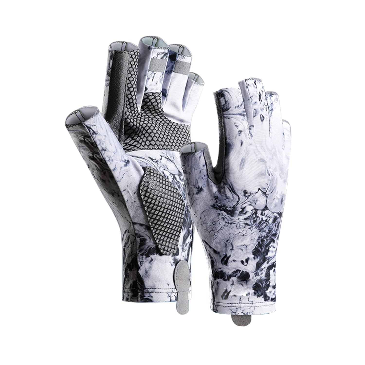 Ivei SunShield Gloves UPF 50+ UV Protection Fingerless for Outdoor Sports (Grey XL)