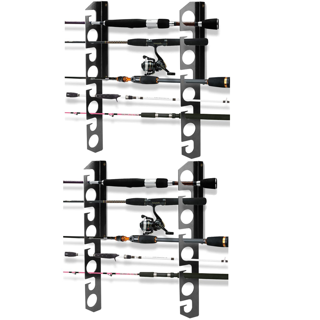 Dual Fishing Rod Holder - Wall/Ceiling Rack for 16 Rods