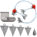 Saltwater Surf Fishing Tackle Kit - Saltwater Surf Fishing Rigs Include Fishing Wire Leader Pyramid Sinker Weight Bass Casting Sinker Circle Hooks Surf Fishing Accessories (Blue)