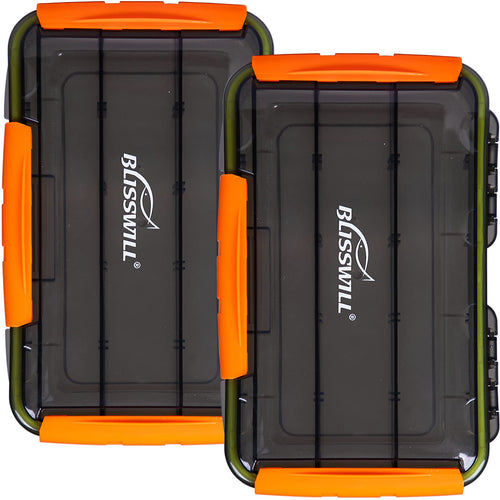 BLISSWILL Fishing Tackle Storage TraysFishing Tackle BoxStorage Organizer Box3600 Tackle Trays with Removable DividersTea-Colored Transparent Waterproof Fishing Tackle Storage - 2 Packs
